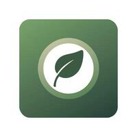plant recycle logo button vector