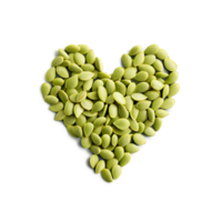 Pumpkin seed flour light green fine powder tightly packed in perfect heart outline Food and png