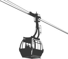 Silhouette Aerial tramway black color only vector