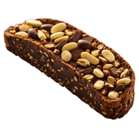 chocolate avellana biscotti con oblongo forma crujiente textura visible avellana piezas sumergido en chocolate culinario png