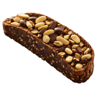 chocolate avelã biscoito com oblongo forma fresco textura visível avelã peças mergulhado dentro chocolate culinária png