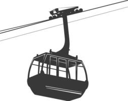 Silhouette Aerial tramway black color only vector