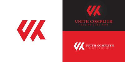 Abstract initial letter UK or KU logo in red color isolated on multiple background colors. The logo is suitable for clothing and fashion brand logo design inspiration templates. vector