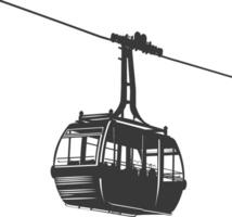 Silhouette Aerial tramway black color only vector