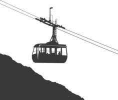 Silhouette Aerial tramway black color only vector