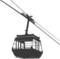 Silhouette Aerial tramway black color only vector