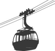 Silhouette Aerial tramway black color only vector