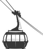 Silhouette Aerial tramway black color only vector