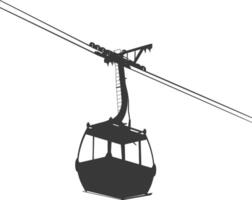 Silhouette Aerial tramway black color only vector