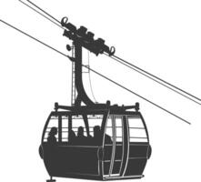 Silhouette Aerial tramway black color only vector