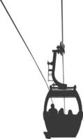 Silhouette Aerial tramway black color only vector