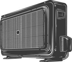 Silhouette Air conditioner black color only vector