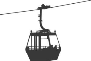 Silhouette Aerial tramway black color only vector