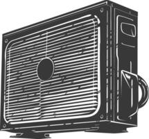 Silhouette Air conditioner black color only vector