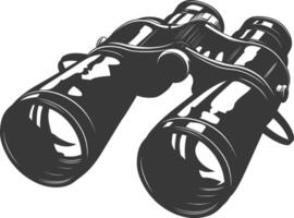 Silhouette binocular black color only vector