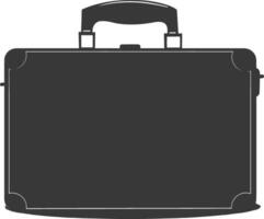 Silhouette briefcase black color only vector