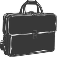 Silhouette briefcase black color only vector