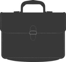 Silhouette briefcase black color only vector