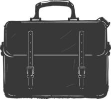 Silhouette briefcase black color only vector