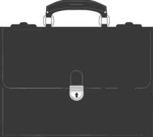 Silhouette briefcase black color only vector