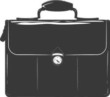 Silhouette briefcase black color only vector