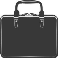 Silhouette briefcase black color only vector