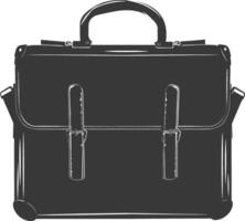 Silhouette briefcase black color only vector