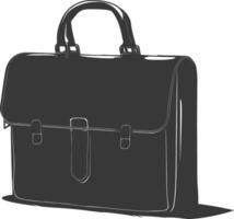 Silhouette briefcase black color only vector