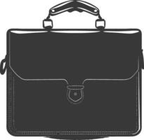 Silhouette briefcase black color only vector