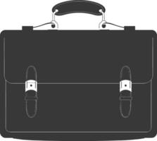 Silhouette briefcase black color only vector