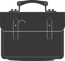 Silhouette briefcase black color only vector