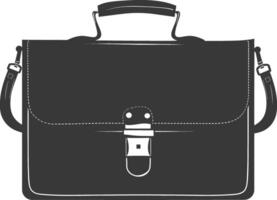 Silhouette briefcase black color only vector