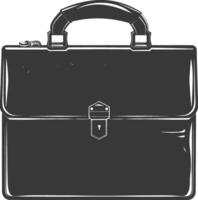 Silhouette briefcase black color only vector