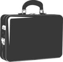 Silhouette briefcase black color only vector