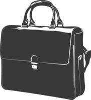 Silhouette briefcase black color only vector