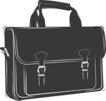 Silhouette briefcase black color only vector