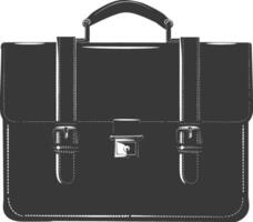 Silhouette briefcase black color only vector