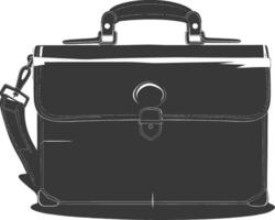 Silhouette briefcase black color only vector