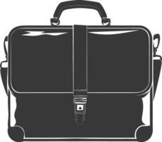 Silhouette briefcase black color only vector