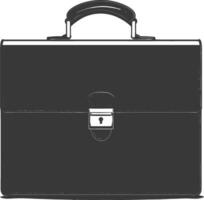 Silhouette briefcase black color only vector