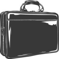 Silhouette briefcase black color only vector