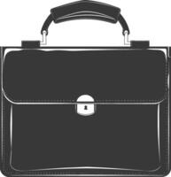 Silhouette briefcase black color only vector