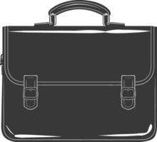 Silhouette briefcase black color only vector