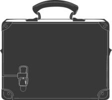 Silhouette briefcase black color only vector