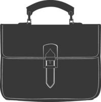 Silhouette briefcase black color only vector