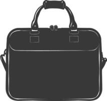 Silhouette briefcase black color only vector