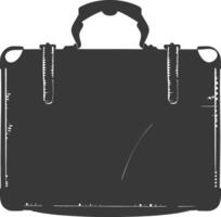 Silhouette briefcase black color only vector