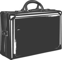 Silhouette briefcase black color only vector