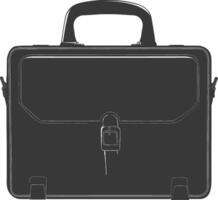 Silhouette briefcase black color only vector