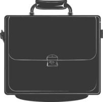 Silhouette briefcase black color only vector